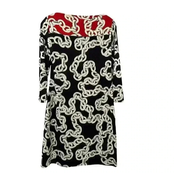 DVF Diane von Furstenberg Ruri Chain Print Dress Silk Jersey Size 6 - Picture 6 of 12